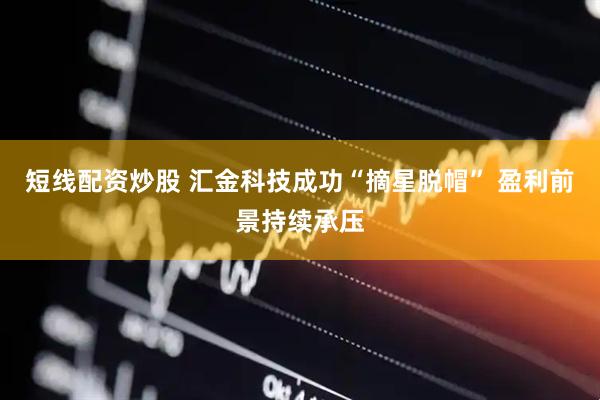 短线配资炒股 汇金科技成功“摘星脱帽” 盈利前景持续承压